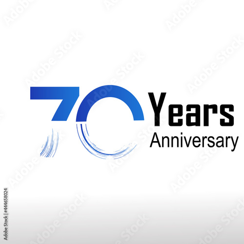70 Year Anniversary Logo Vector Template Design Illustration White Color