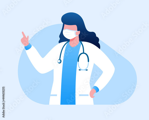Doctor consultation flat vector illustration for banner 