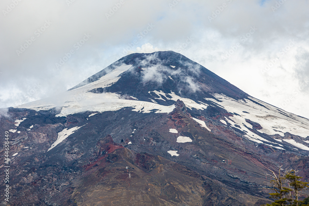 View to Villarrica Volcano, Pucon, Chile.