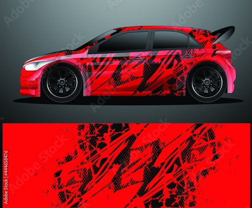 Rally car decal graphic wrap vector, abstract background