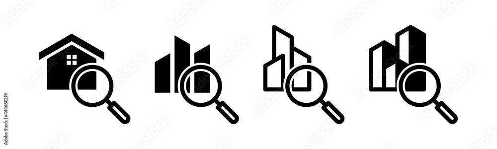 Vector graphic of search real estate icon collection Vector graphic of search real estate icon collection