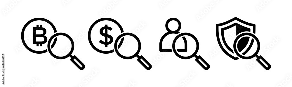 Vector graphic of search financial icon collection Vector graphic of search financial icon collection