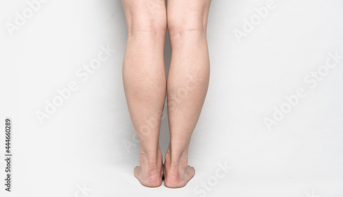 back image of Asian thick calf  close-up