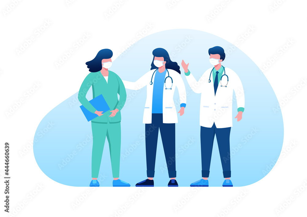 Paramedic doctor and nurse flat vector illustration for banner Paramedic doctor and nurse flat vector illustration for banner
