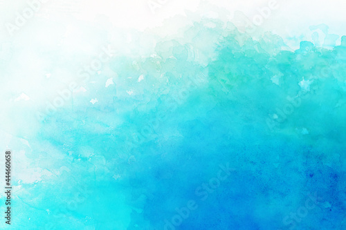 コピースペースのある夏の水面をイメージした水彩背景イラスト © gelatin