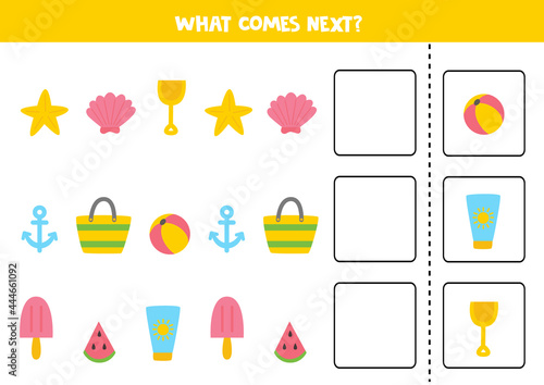 What comes next game with cute summer elements.