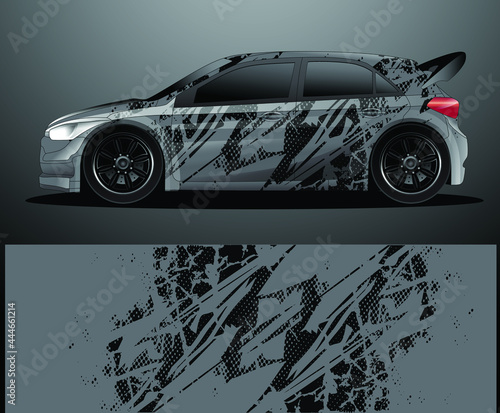 Rally car decal graphic wrap vector, abstract background