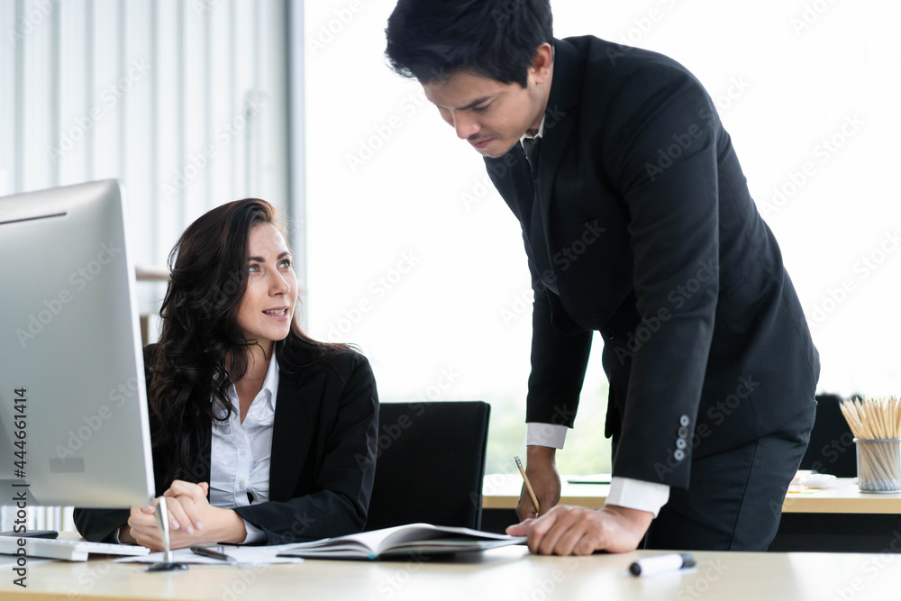 Executive businesspeople discussing and brainstorming. Executive businesspeople discussing and brainstorming.