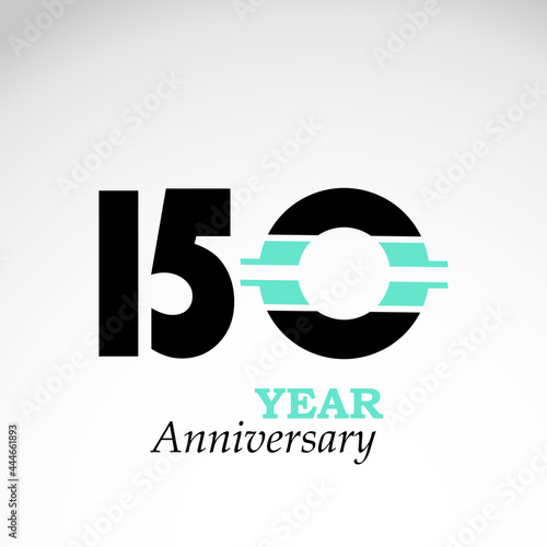 150 Year Anniversary Logo Vector Template Design Illustration