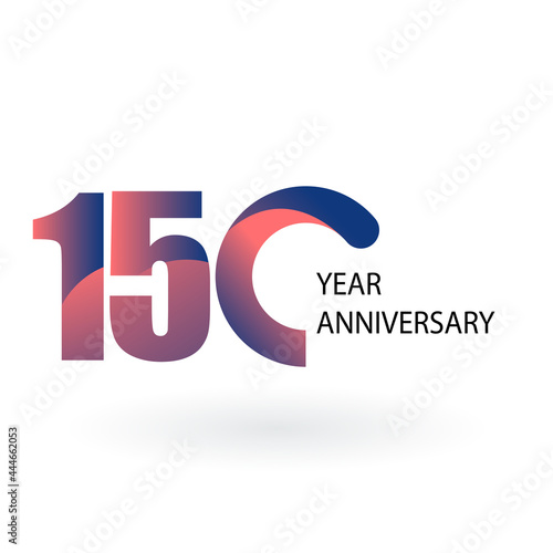 150 Year Anniversary Logo Vector Template Design Illustration