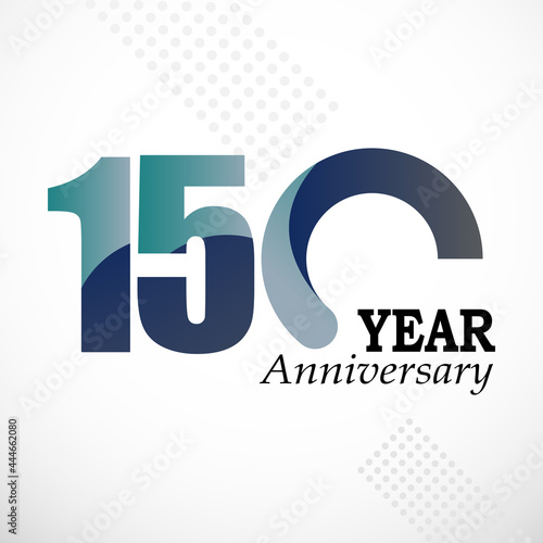 150 Year Anniversary Logo Vector Template Design Illustration