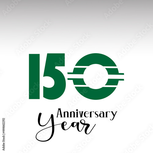 150 Year Anniversary Logo Vector Template Design Illustration