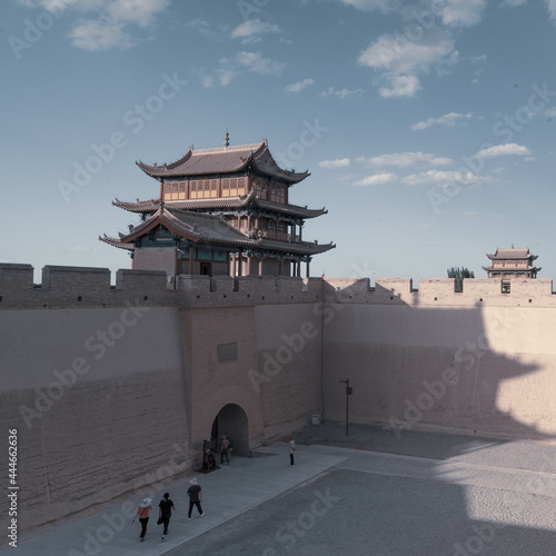 Vertical shot of Jiayuguan Fort in China photo