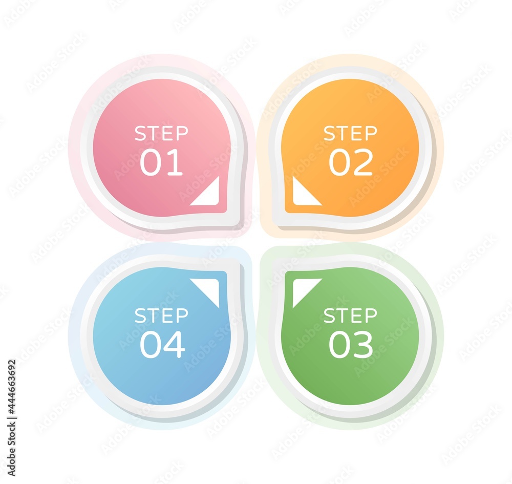Business infographic, 4-step chart with business icons, vector template for web design Business infographic, 4-step chart with business icons, vector template for web design