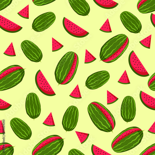 Summer picnic seamless pattern. Watermelon. Summertime