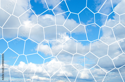 Mosaic sky. Blue natural background.
