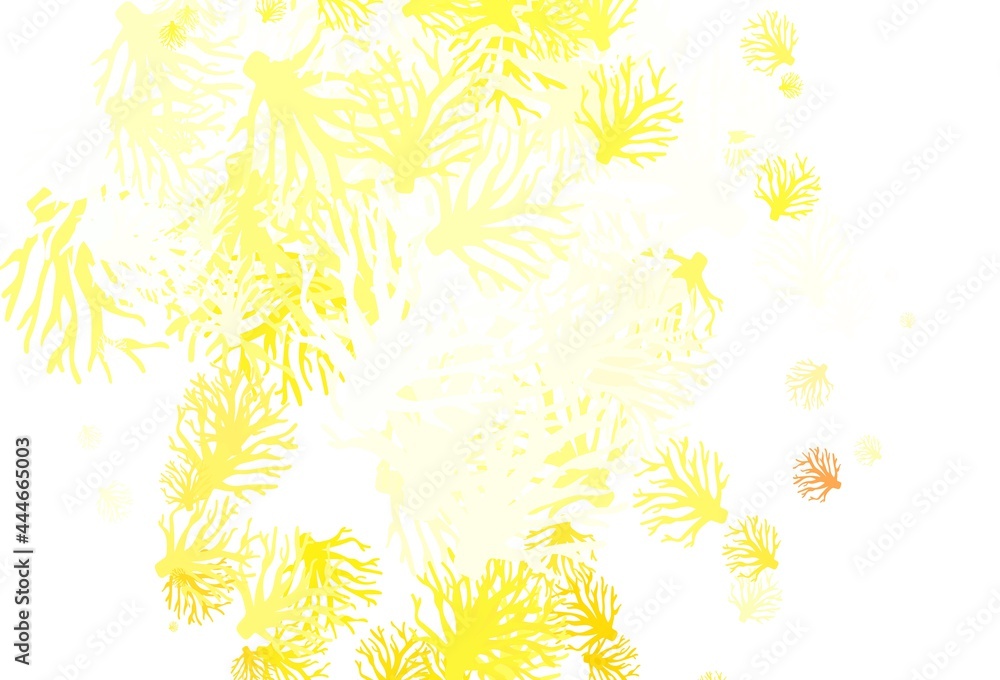 Light Yellow vector doodle background with branches. Light Yellow vector doodle background with branches.
