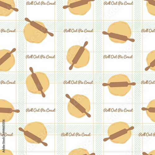 Rolling Out Pie Crust Vector Graphic Seamless Pattern