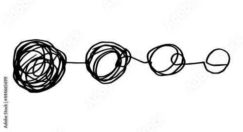 hand drawn of tangle scrawl sketch.Abstract scribble, chaos doodle pattern Isolated on white background. Vector illustration.