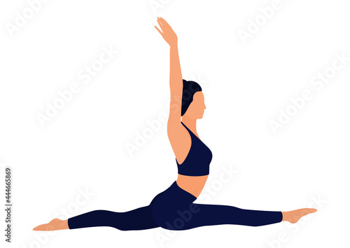 Faceless image of a girl doing yoga or fitness. Vector illustration.