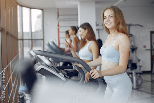 Sports girls training in a morning gym © prostooleh