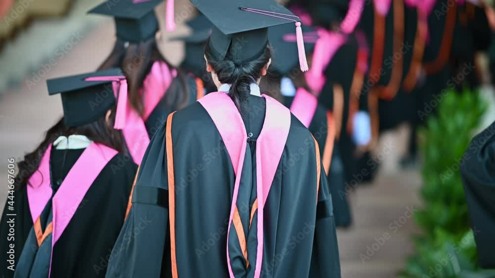 Graduation congratulations,university graduates crowded in the