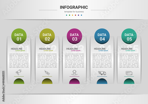 Steps timeline business process infographics element template design