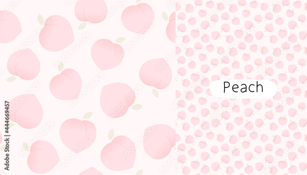 Peach seamless pattern design template.