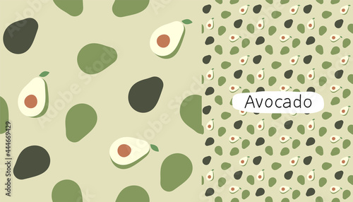 Avocado seamless pattern design template.