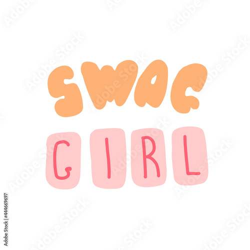 SWAG girl lettering. Message Abstract icon.
