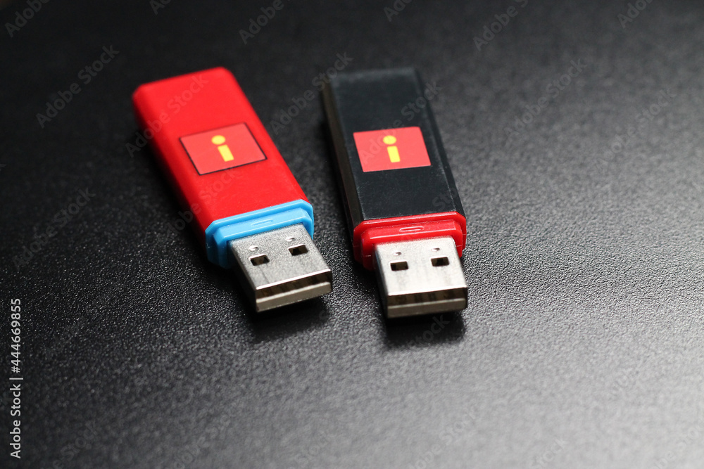 A USB drive with protective software A USB drive with protective software