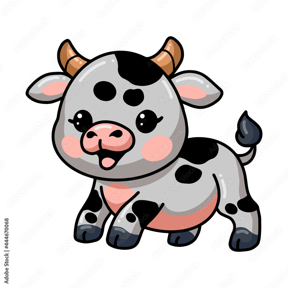 Cute baby cow cartoon posing Cute baby cow cartoon posing