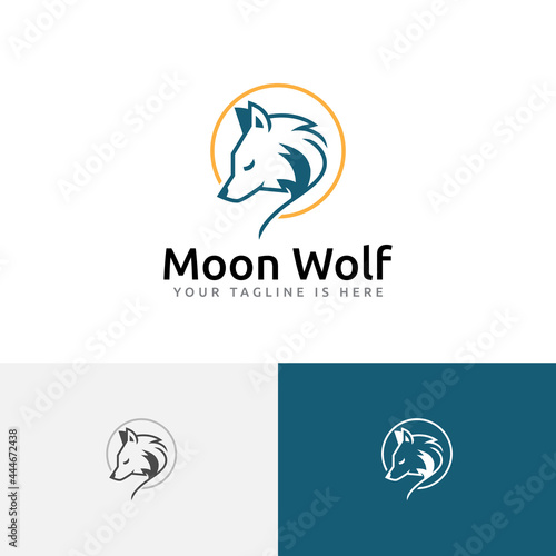 Night Moon Wolf Head Elegant Nature Wildlife Logo