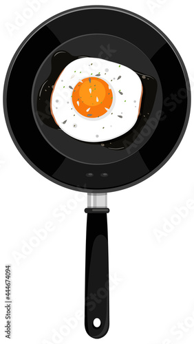 Breakfast in the pan isolated