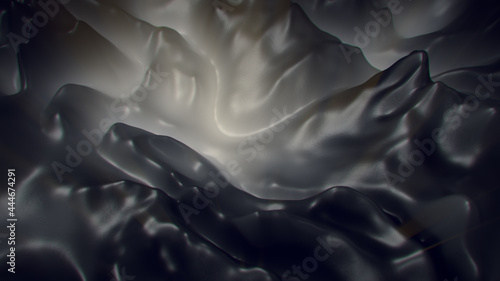 Black liquid misty shape 3D...