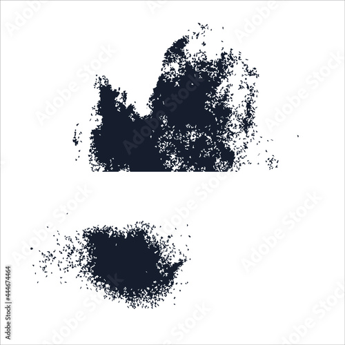 Black powder  dust  vector elements stock illustration. Grunge design elements. Crushed charcoal isolated black on white background. Black powder  dust  different shapes.
