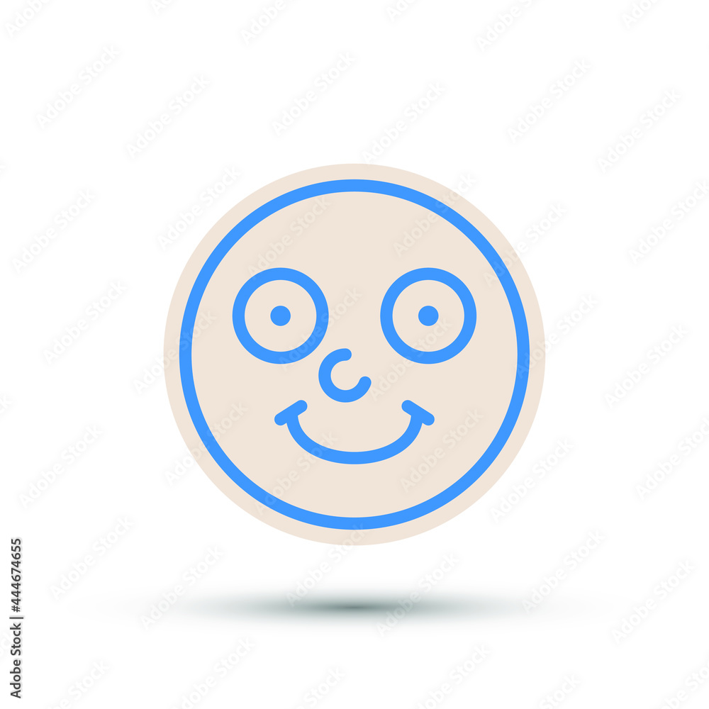 Isolated vector illustration of facial expression on white background. Isolated vector illustration of facial expression on white background.
