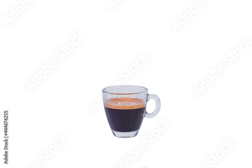 Cup of espresso coffee isolated on white background