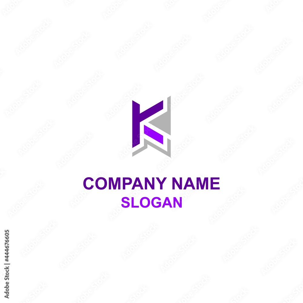 K letter initial logo in unique and bold shape. K letter initial logo in unique and bold shape.