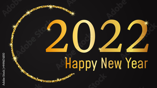 2022 Happy New Year gold background