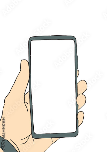 スマートフォンを操作する男性の手