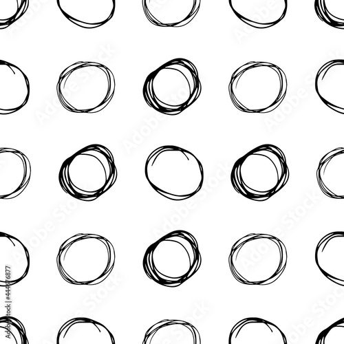 Seamless pattern with sketch circles shape