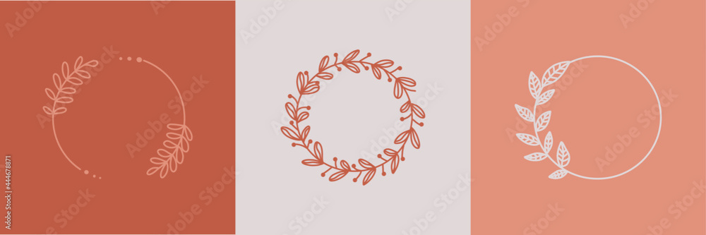 SeveralHand drawn round frame for logo design and calligraphy decorative SeveralHand drawn round frame for logo design and calligraphy decorative