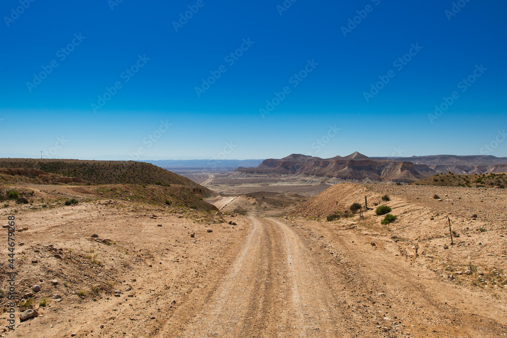 Dirt road entering the desert in Israel Dirt road entering the desert in Israel