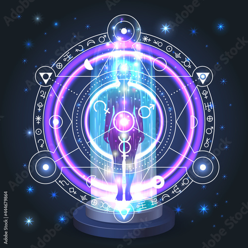 esoteric mystical portal, movement of the astral body in space