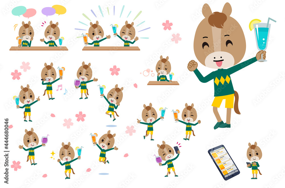 ドリンクパーティーに関するウマの男の子のセット