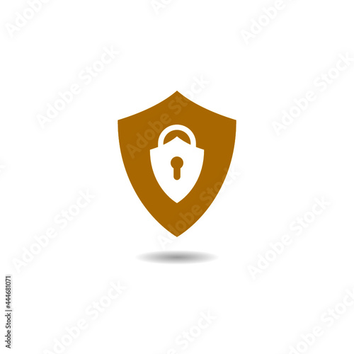 Lock shield icon with shadow