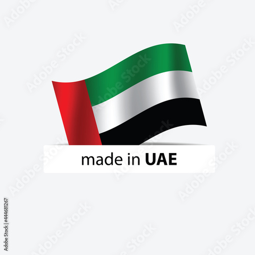 made in UAE United arab emirates vector stamp. badge with United arab emirates flag	