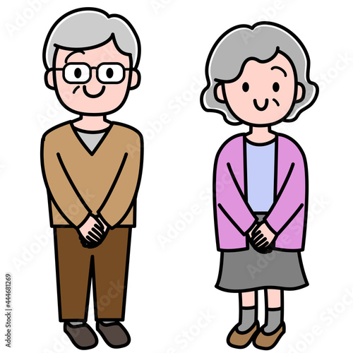 高齢者　お年寄り　老人　老夫婦　イラスト素材