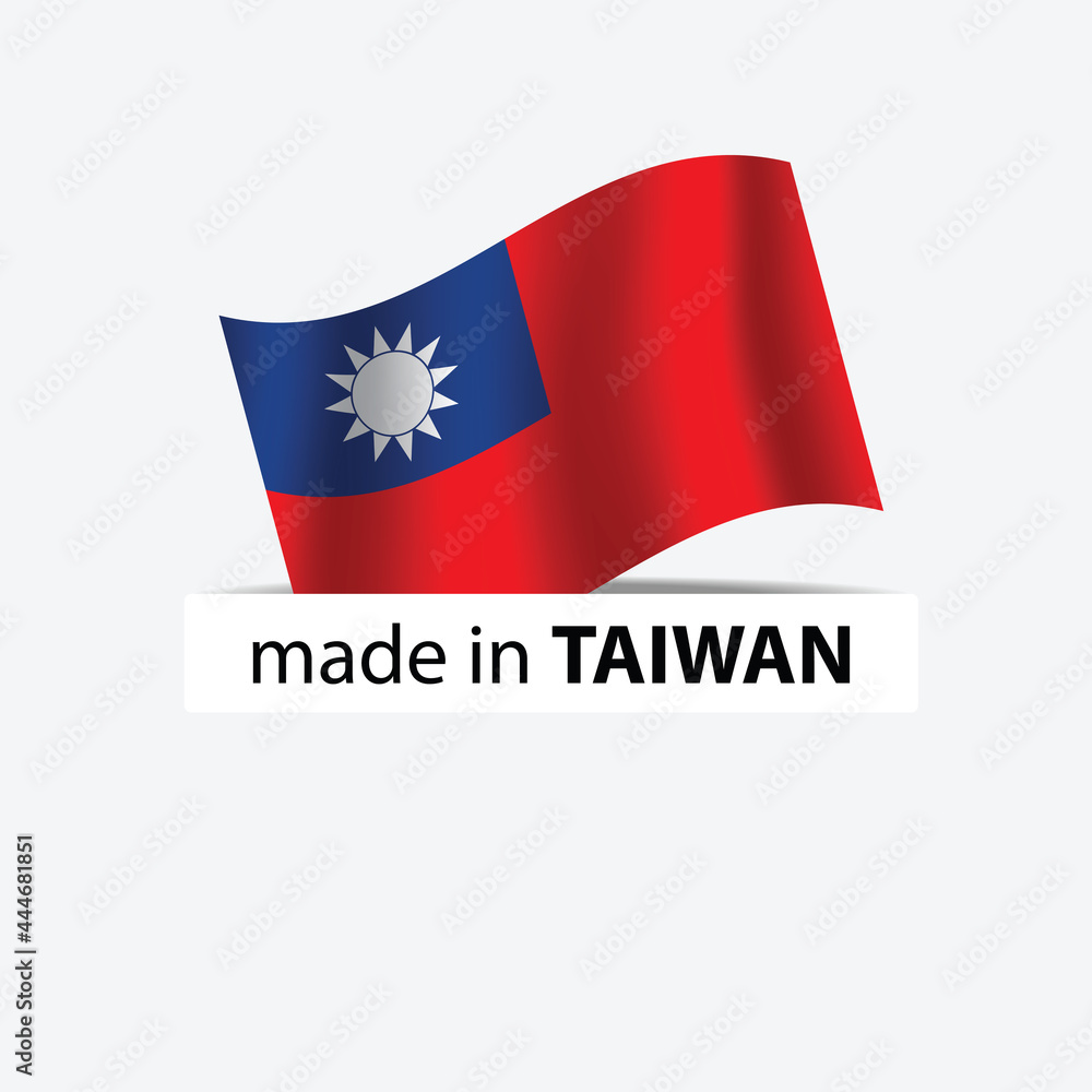 made in Taiwan vector stamp. badge with Taiwan flag	